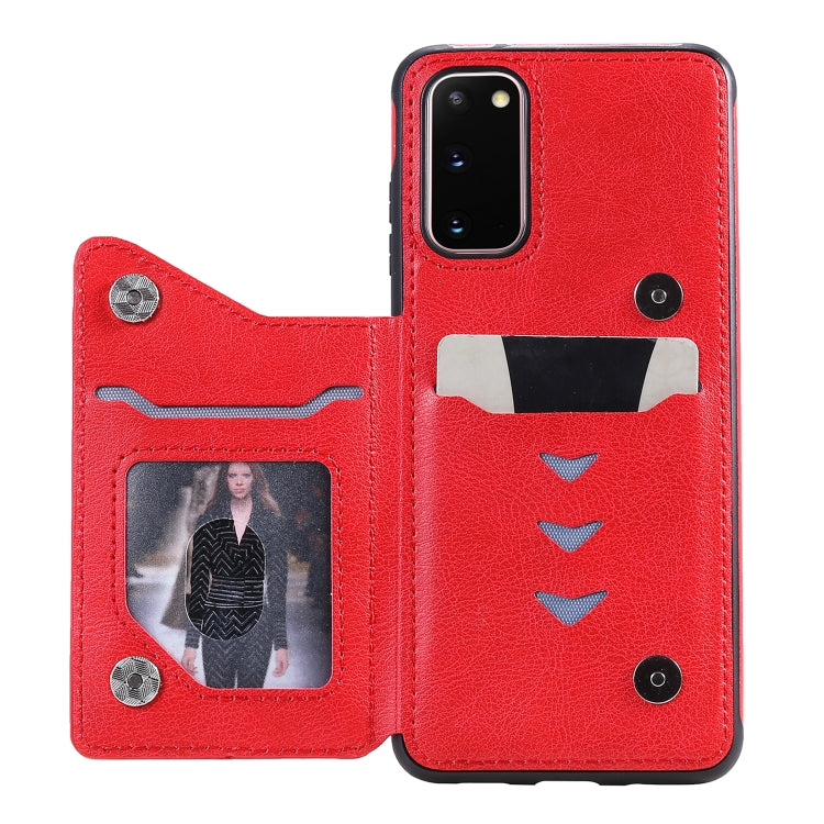 For Galaxy S20 Solid Color Double Buckle Zipper Shockproof Protective Case