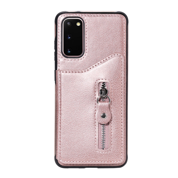For Galaxy S20 Solid Color Double Buckle Zipper Shockproof Protective Case