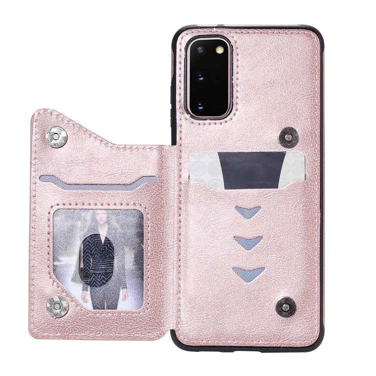 For Galaxy S20 Solid Color Double Buckle Zipper Shockproof Protective Case
