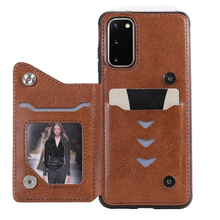 For Galaxy S20 Solid Color Double Buckle Zipper Shockproof Protective Case