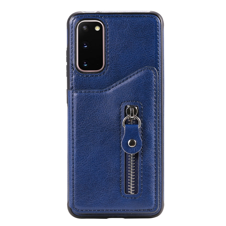 For Galaxy S20 Solid Color Double Buckle Zipper Shockproof Protective Case