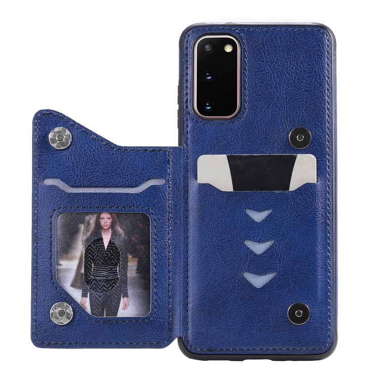 For Galaxy S20 Solid Color Double Buckle Zipper Shockproof Protective Case