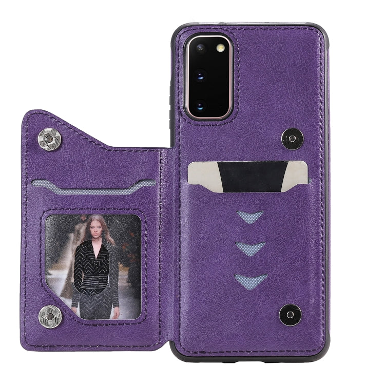 For Galaxy S20 Solid Color Double Buckle Zipper Shockproof Protective Case