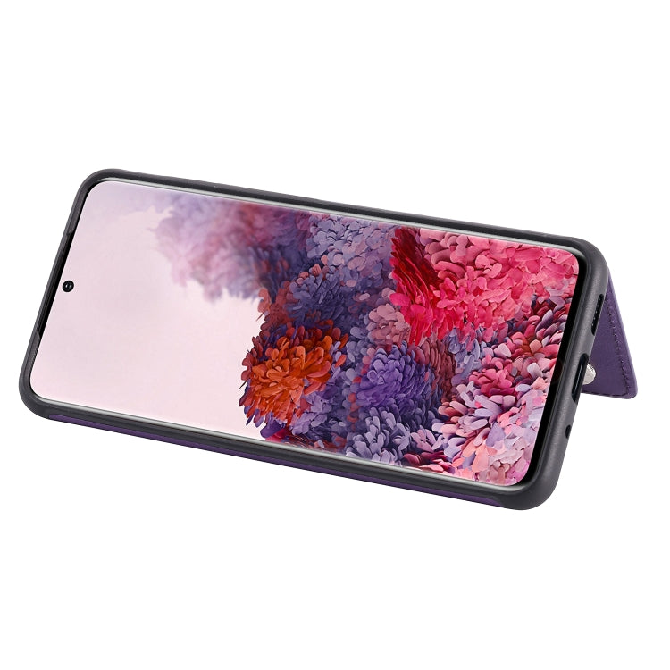 For Galaxy S20 Solid Color Double Buckle Zipper Shockproof Protective Case