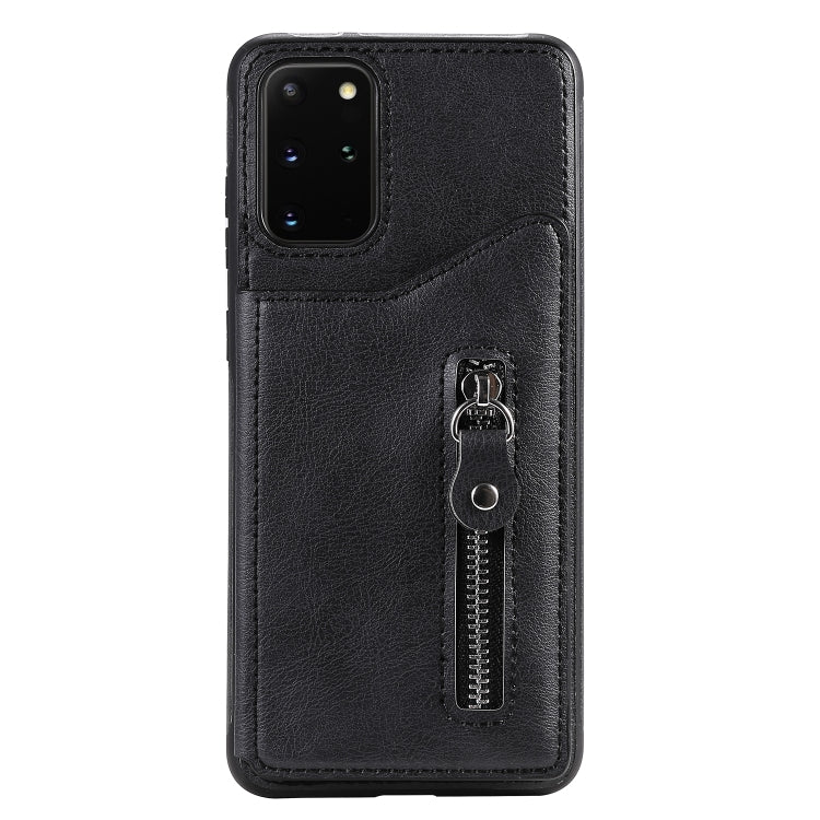 For Galaxy S20 Plus Solid Color Double Buckle Zipper Shockproof Protective Case