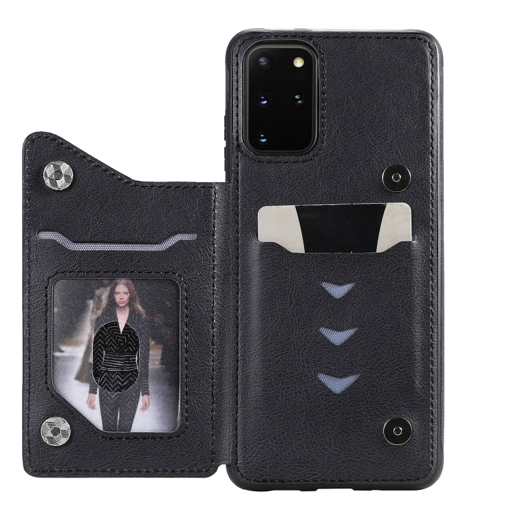 For Galaxy S20 Plus Solid Color Double Buckle Zipper Shockproof Protective Case