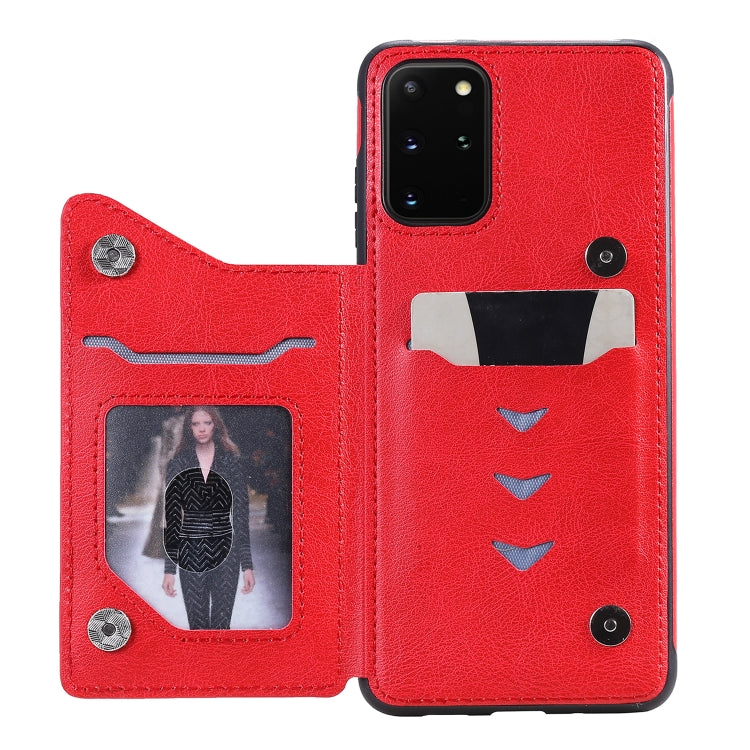 For Galaxy S20 Plus Solid Color Double Buckle Zipper Shockproof Protective Case
