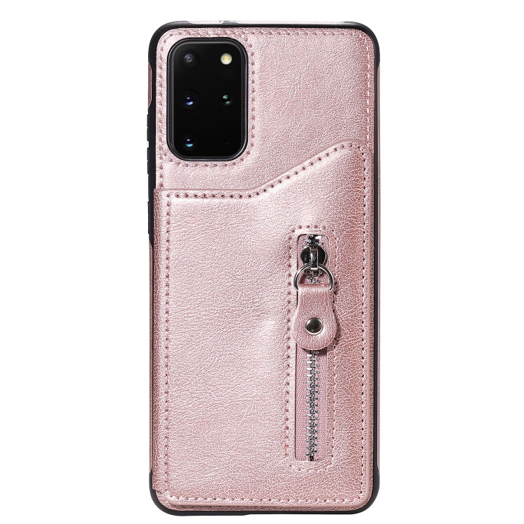 For Galaxy S20 Plus Solid Color Double Buckle Zipper Shockproof Protective Case