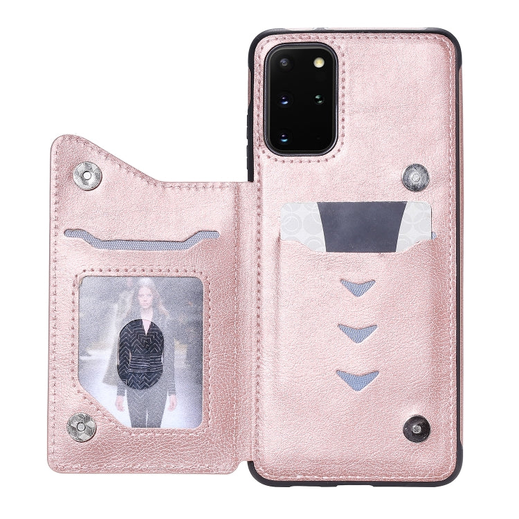 For Galaxy S20 Plus Solid Color Double Buckle Zipper Shockproof Protective Case
