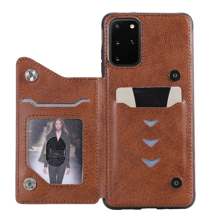For Galaxy S20 Plus Solid Color Double Buckle Zipper Shockproof Protective Case