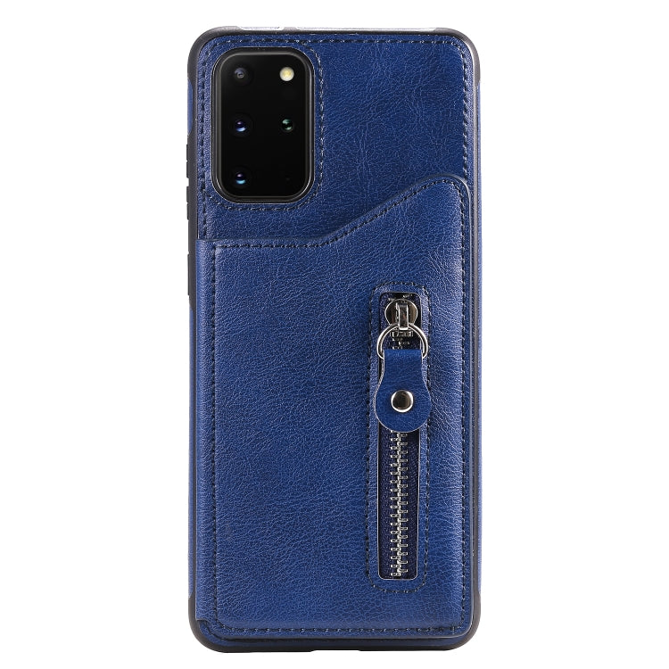 For Galaxy S20 Plus Solid Color Double Buckle Zipper Shockproof Protective Case