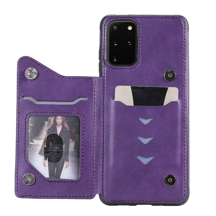 For Galaxy S20 Plus Solid Color Double Buckle Zipper Shockproof Protective Case