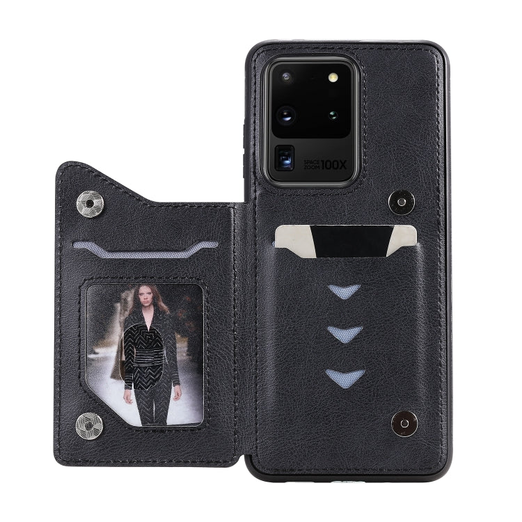 For Galaxy S20 Ultra Solid Color Double Buckle Zipper Shockproof Protective Case