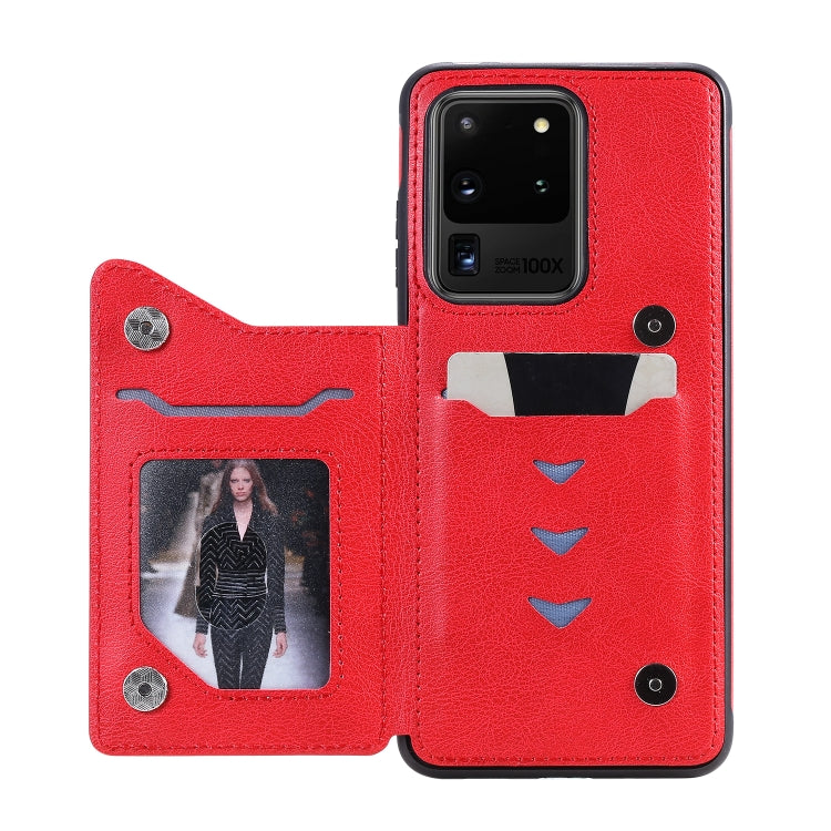 For Galaxy S20 Ultra Solid Color Double Buckle Zipper Shockproof Protective Case