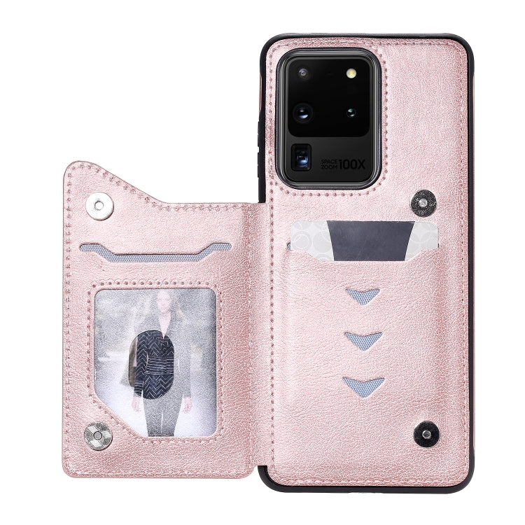 For Galaxy S20 Ultra Solid Color Double Buckle Zipper Shockproof Protective Case