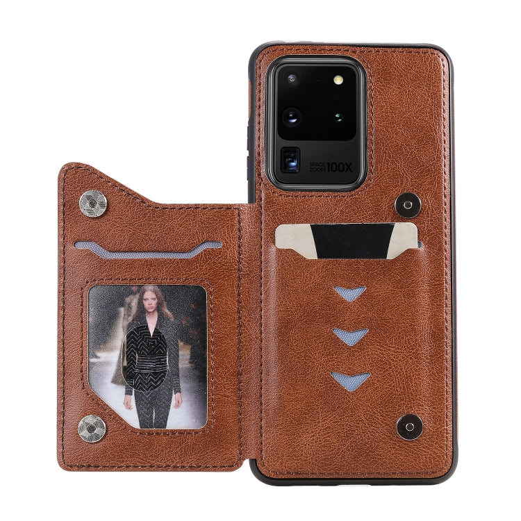 For Galaxy S20 Ultra Solid Color Double Buckle Zipper Shockproof Protective Case