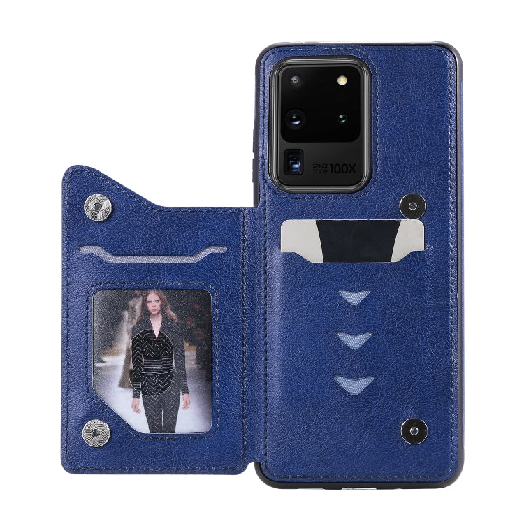 For Galaxy S20 Ultra Solid Color Double Buckle Zipper Shockproof Protective Case