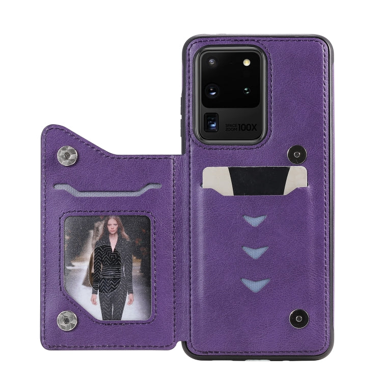 For Galaxy S20 Ultra Solid Color Double Buckle Zipper Shockproof Protective Case