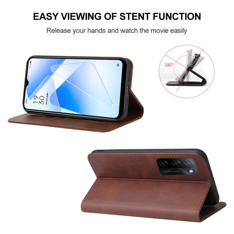 For OPPO A55s 5G / CPH2309 Magnetic Closure Leather Phone Case