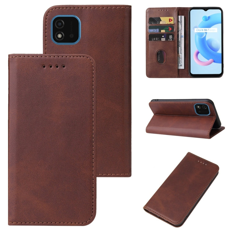 For Realme C11 2021 Magnetic Closure Leather Phone Case