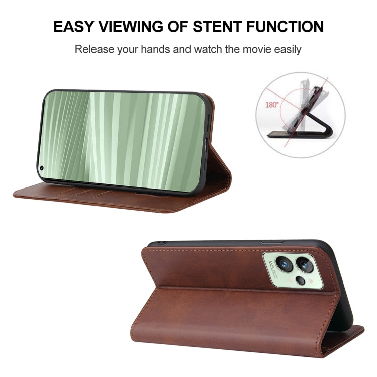 For Realme GT2 Pro Magnetic Closure Leather Phone Case