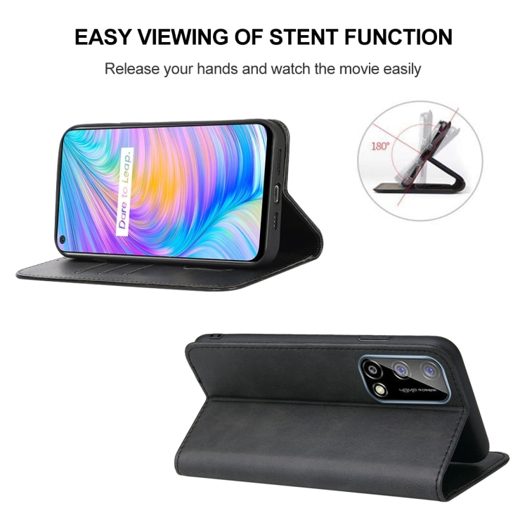 For Realme Q2 Magnetic Closure Leather Phone Case