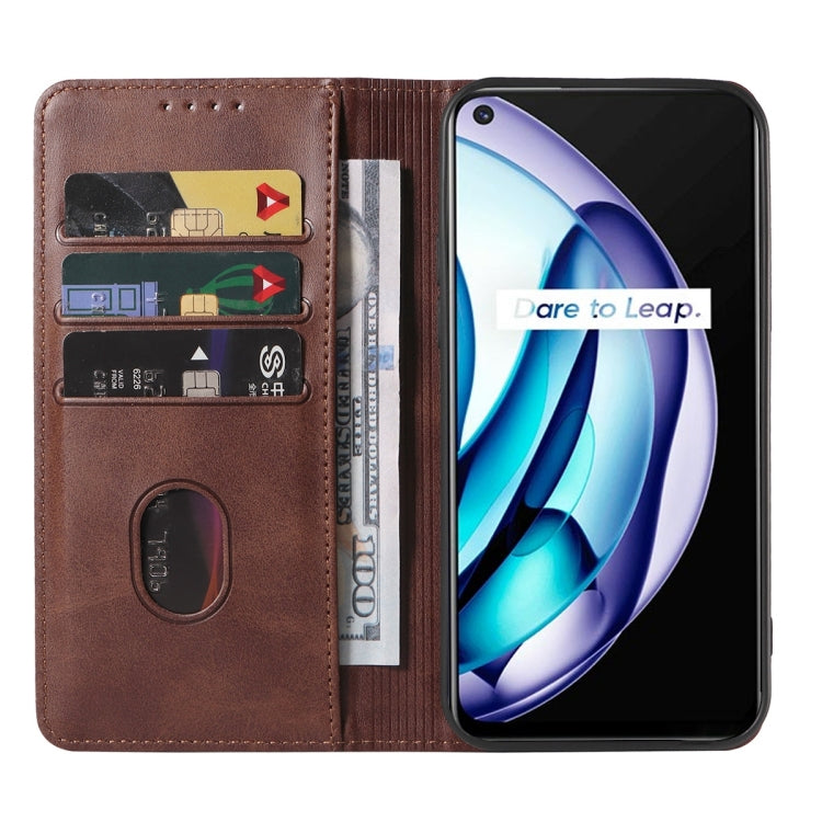 For Realme Q3t Magnetic Closure Leather Phone Case
