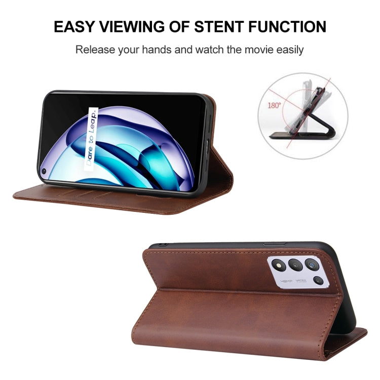 For Realme Q3t Magnetic Closure Leather Phone Case