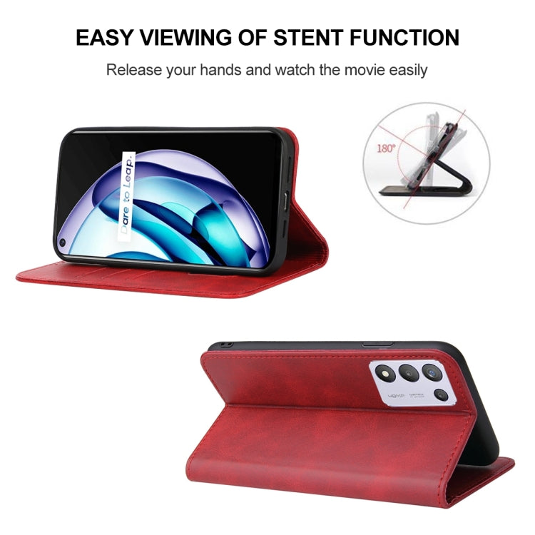 For Realme Q3t Magnetic Closure Leather Phone Case