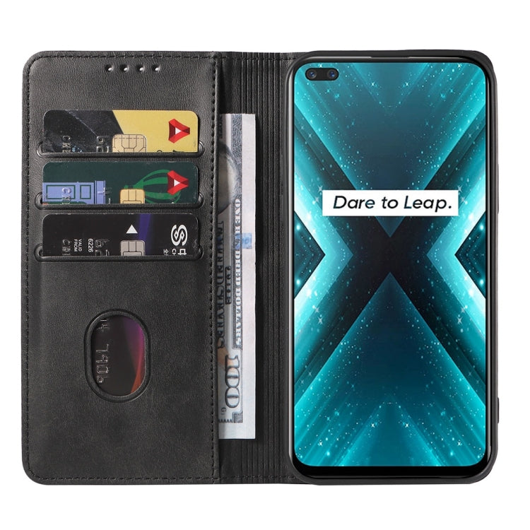 For Realme X3 SuperZoom Magnetic Closure Leather Phone Case