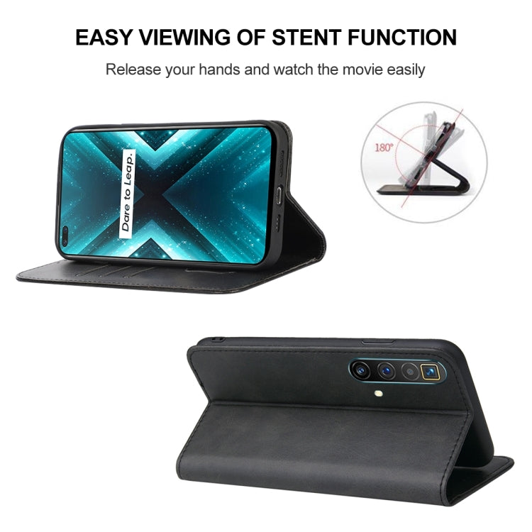 For Realme X3 SuperZoom Magnetic Closure Leather Phone Case