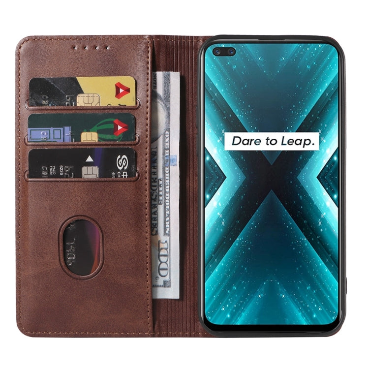 For Realme X3 SuperZoom Magnetic Closure Leather Phone Case