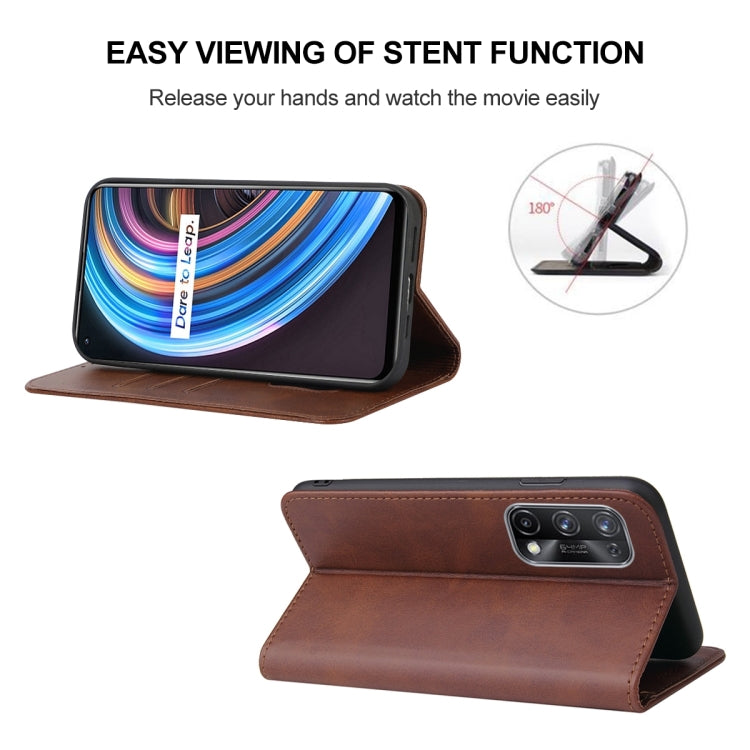 For Realme X7 / Q2 Pro Magnetic Closure Leather Phone Case