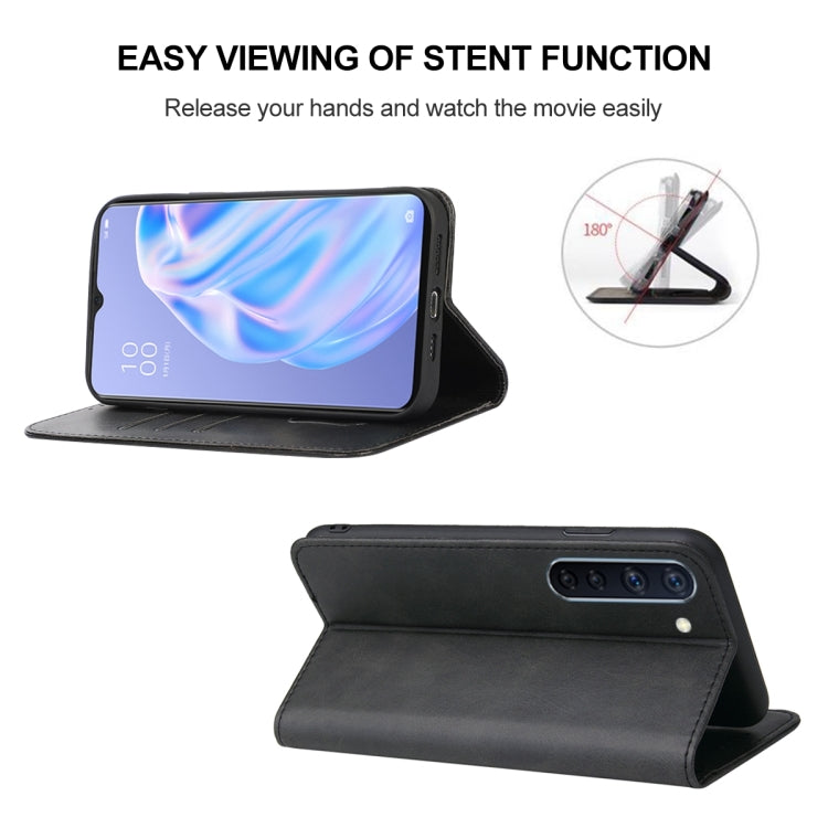 For OPPO Reno3 A JP Version Magnetic Closure Leather Phone Case