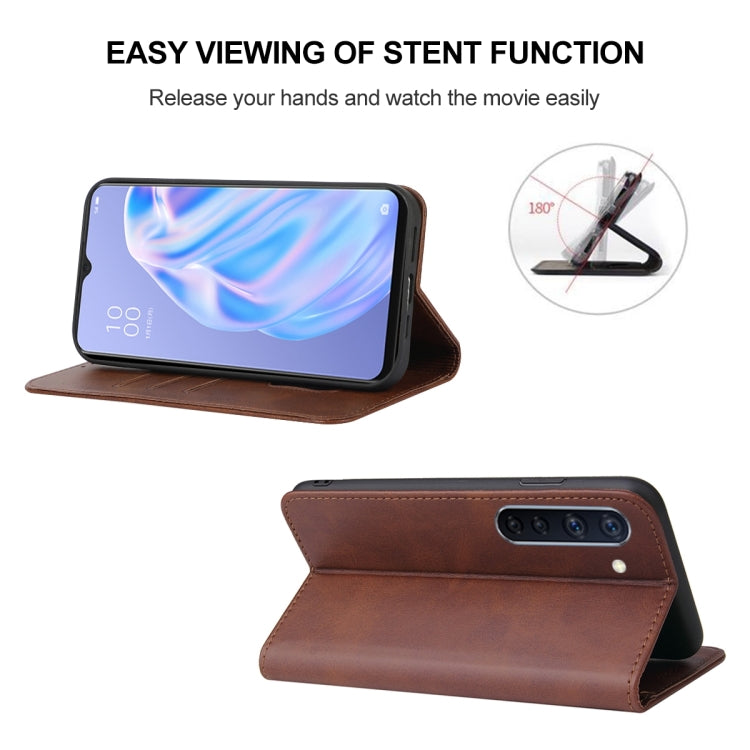 For OPPO Reno3 A JP Version Magnetic Closure Leather Phone Case