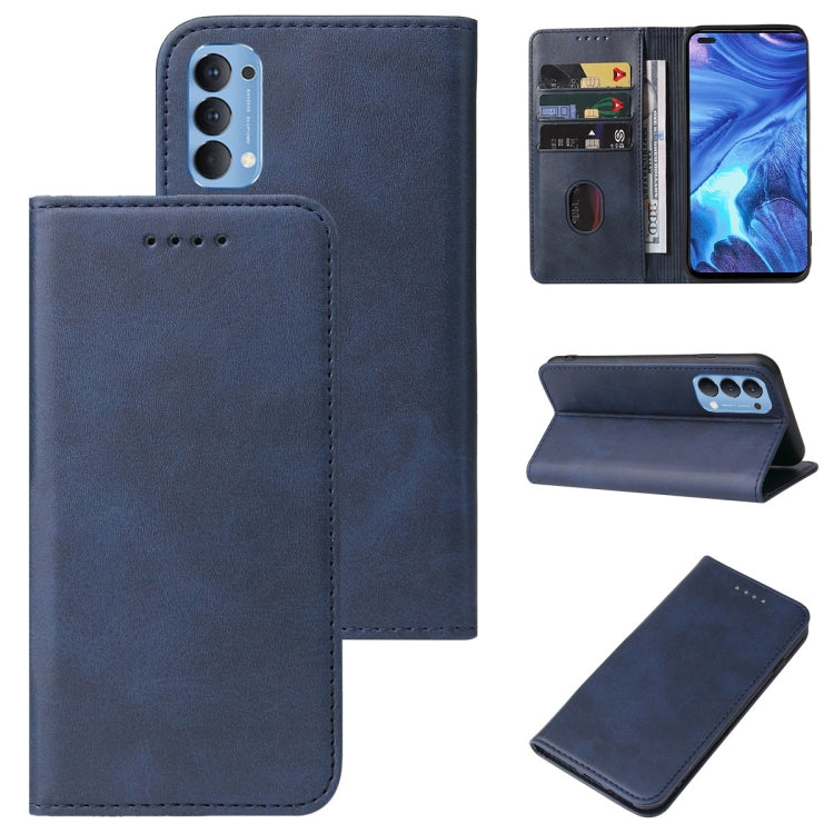 For OPPO Reno4 Magnetic Closure Leather Phone Case