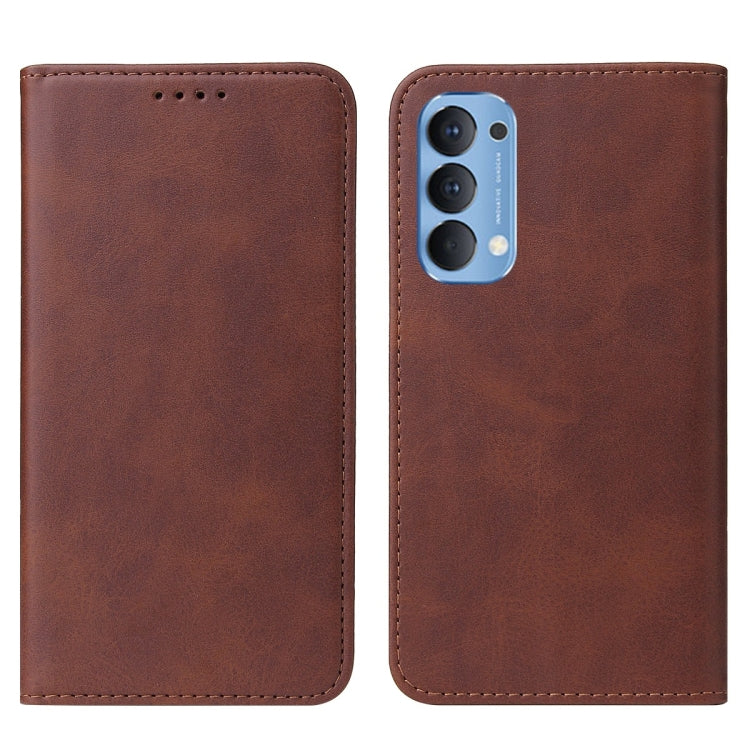 For OPPO Reno4 Magnetic Closure Leather Phone Case