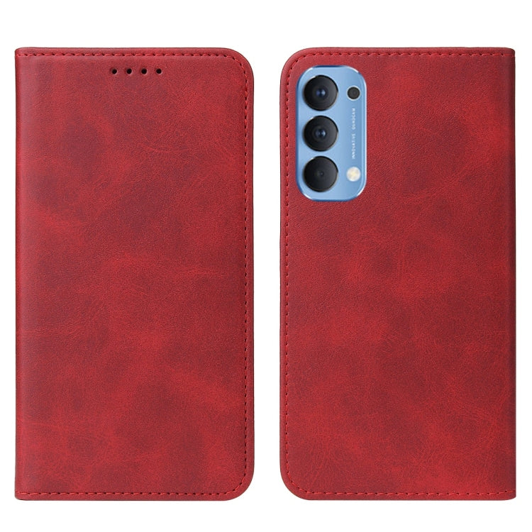 For OPPO Reno4 Magnetic Closure Leather Phone Case