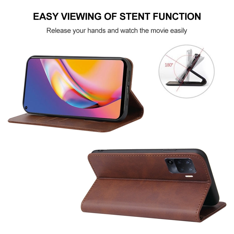 For OPPO Reno5 Lite Magnetic Closure Leather Phone Case