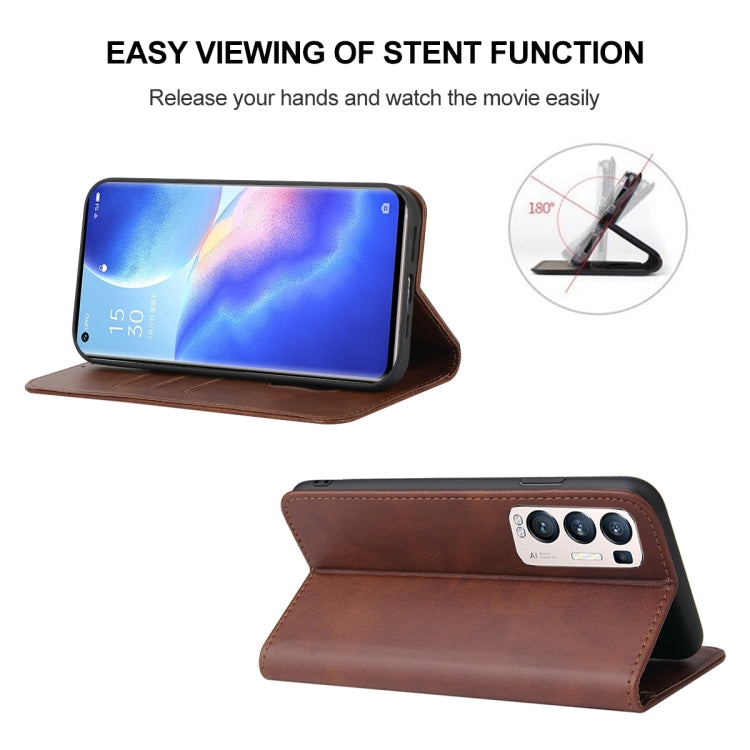 For OPPO Reno5 Pro+ Magnetic Closure Leather Phone Case