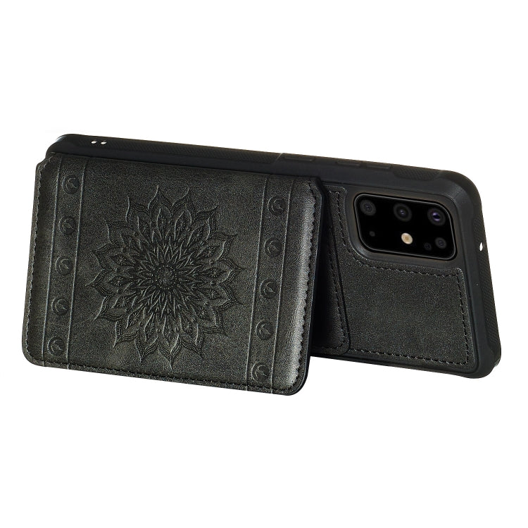 For Galaxy S20+ Sun Flower Pattern Embossed Horizontal Drop-proof Mobile Phone Case with Card Slots & Wallet & Photo Holder & Stand Function