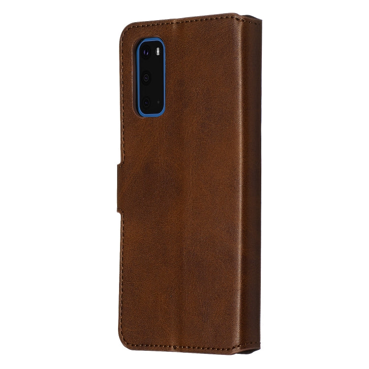 For Galaxy S20 Classic Calf Texture Magnetic Attraction Horizontal Flip Leather Case with Stand & Card Slots & Wallet Function