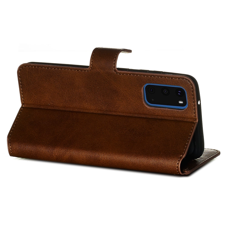 For Galaxy S20 Classic Calf Texture Magnetic Attraction Horizontal Flip Leather Case with Stand & Card Slots & Wallet Function