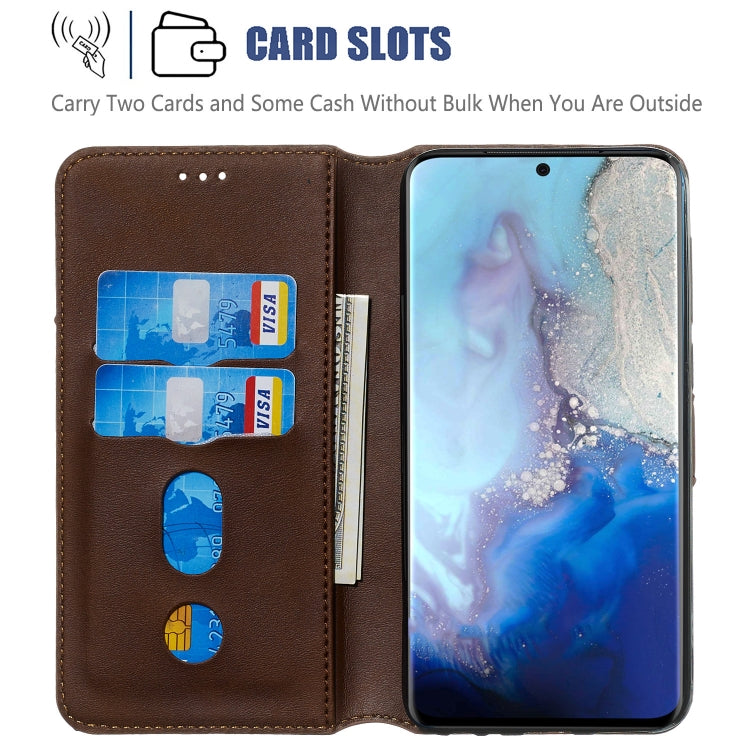 For Galaxy S20 Classic Calf Texture Magnetic Attraction Horizontal Flip Leather Case with Stand & Card Slots & Wallet Function