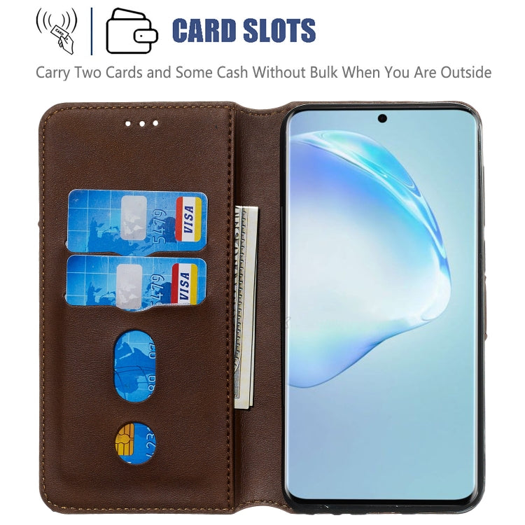 For Galaxy S20+ Classic Calf Texture Magnetic Attraction Horizontal Flip Leather Case with Stand & Card Slots & Wallet Function