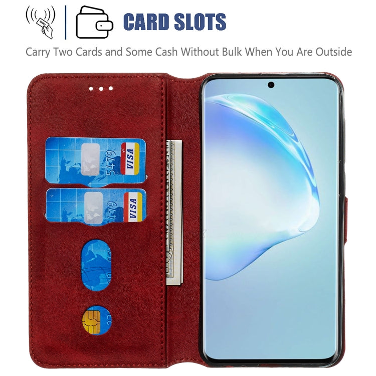 For Galaxy S20+ Classic Calf Texture Magnetic Attraction Horizontal Flip Leather Case with Stand & Card Slots & Wallet Function