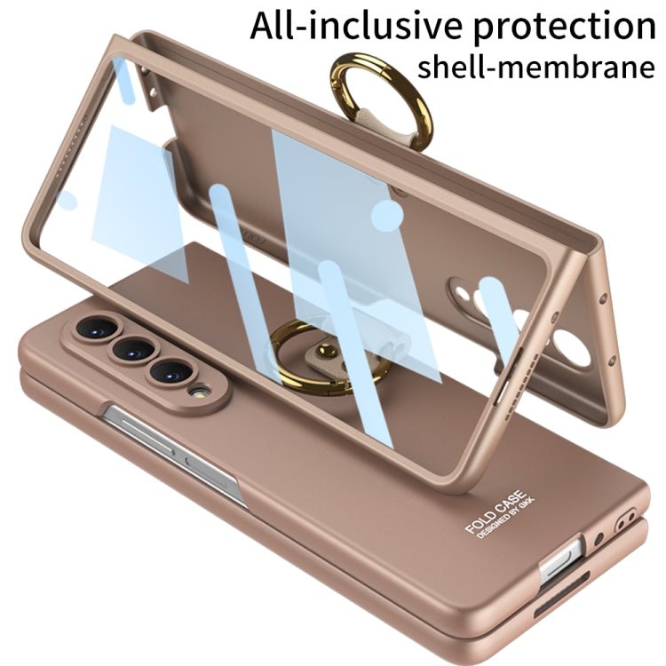 For Samsung Galaxy Z Fold4 GKK Ultra-thin PC Full Coverage Phone Case with Ring Holder
