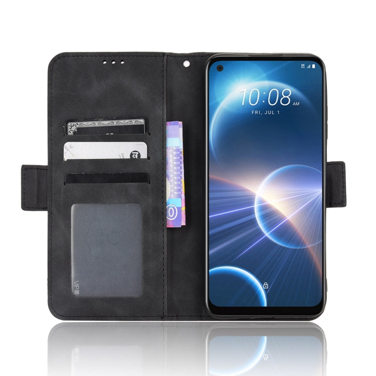 For HTC Desire 22 Pro Skin Feel Calf Texture Card Slots Leather Phone Case
