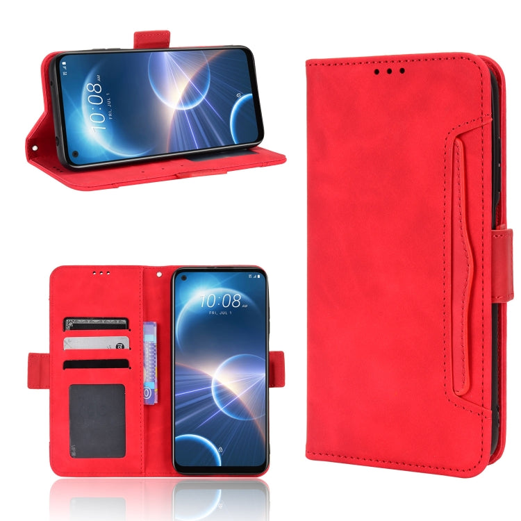 For HTC Desire 22 Pro Skin Feel Calf Texture Card Slots Leather Phone Case