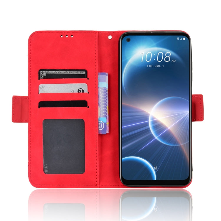For HTC Desire 22 Pro Skin Feel Calf Texture Card Slots Leather Phone Case